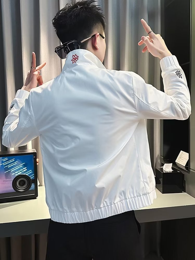 Double-layer Colorblock Coat Jacket Men's Spring and Summer Hong Kong Style Chic Fashionable Loose Handsome Casual Student Sports Jacket