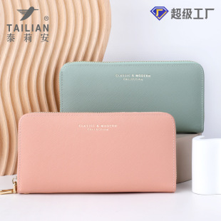 Talian 2023 New Wallet Fashion Women's Long Cross Pattern Zipper Clutch Bag Women's Casual Wallet