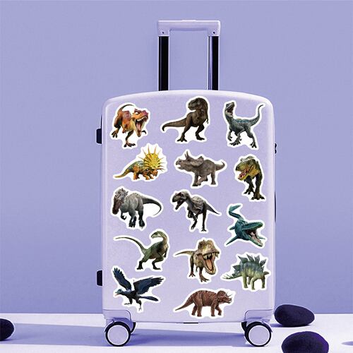 Jurassic dinosaur stickers 50 sheets waterproof removable cartoon suitcase skateboard computer children's dinosaur stickers