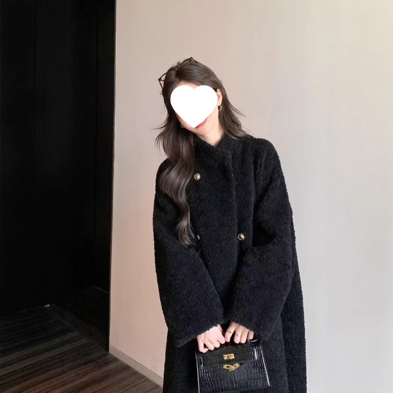 时尚新款羊剪绒皮毛一体仿皮草长款毛毛外套女2026秋冬羊羔毛大衣