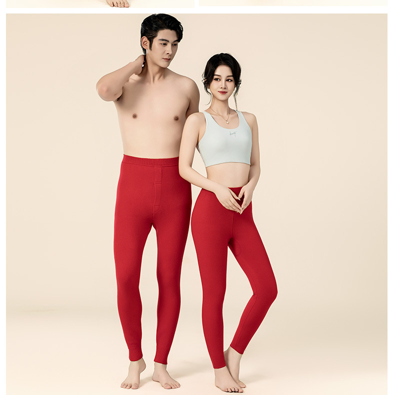 Quần legging cashmere nam nữ cao cấp lưng cao giữ ấm dệt kim — Màu xám đậm của nam giới chi tiết 21