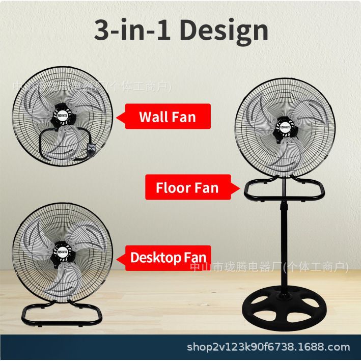 10 "3 en 1 ventilador eléctrico ventilador industrial doméstico niños 10 pulgadas ventilador de piso 12" ventilador de pie exportación de comercio exterior