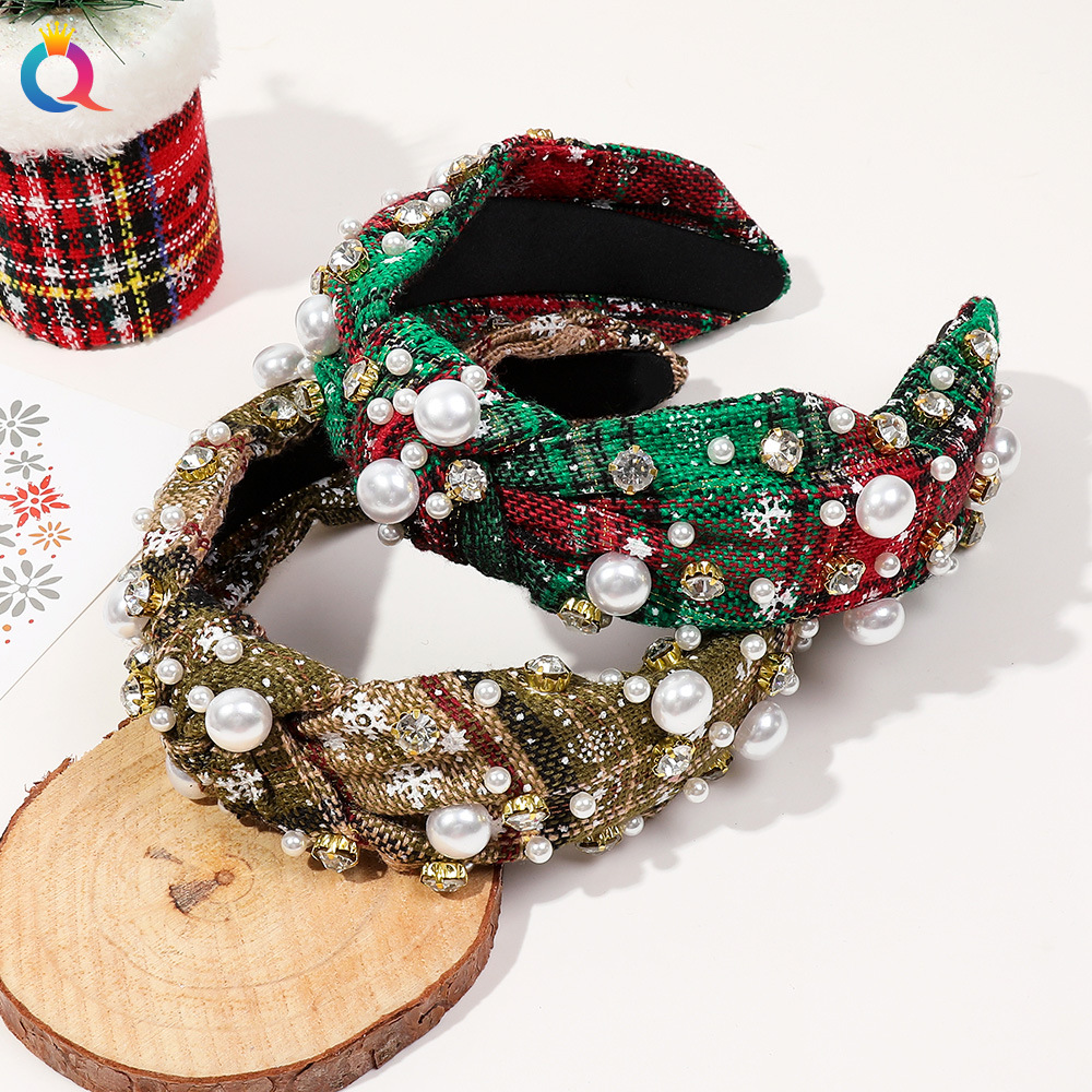 Weihnachts-haarreif Mit Strass Und Perlen Für Damen_voghion.com