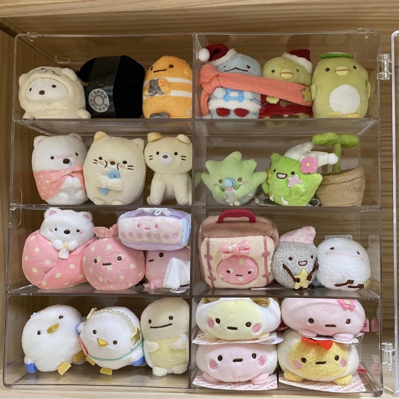 卸売透明デスクトップ防塵かわいい収納ボックス人形ディスプレイスタンド多層装飾品分割アクリル収納ボックス|undefined