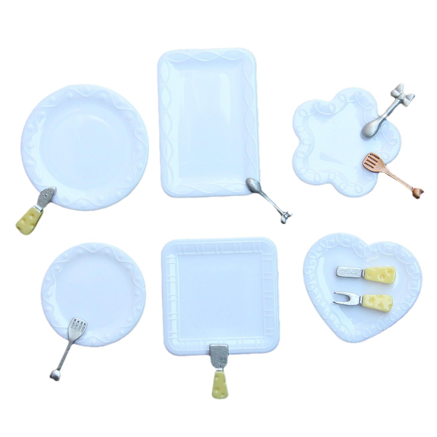 Mini plato vajilla comida y jugar decoración casa de muñecas bricolaje simulación comida decoración casa de juguete Accesorios