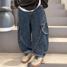 儿童装男童秋季牛仔裤子2025新款休闲春秋款长裤中大童男孩秋装潮