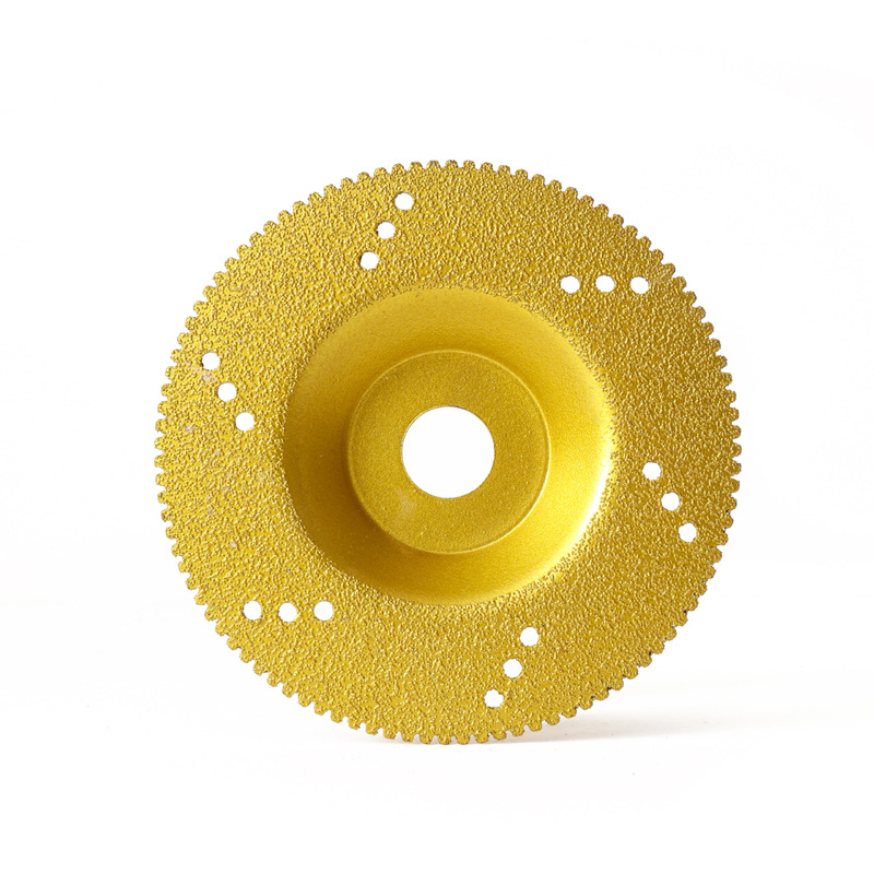 宇宙锋100mm钎焊带齿石材碗磨片瓷砖大理石金刚石角磨机切磨片