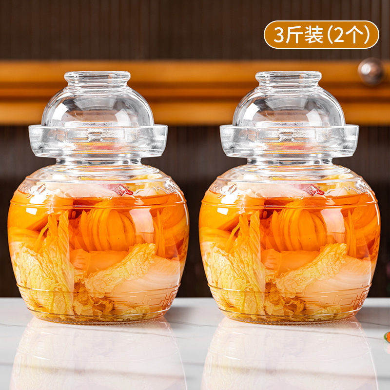 泡菜坛子加厚家用密封罐大号腌制酸菜咸菜腌菜罐储物玻璃罐|undefined