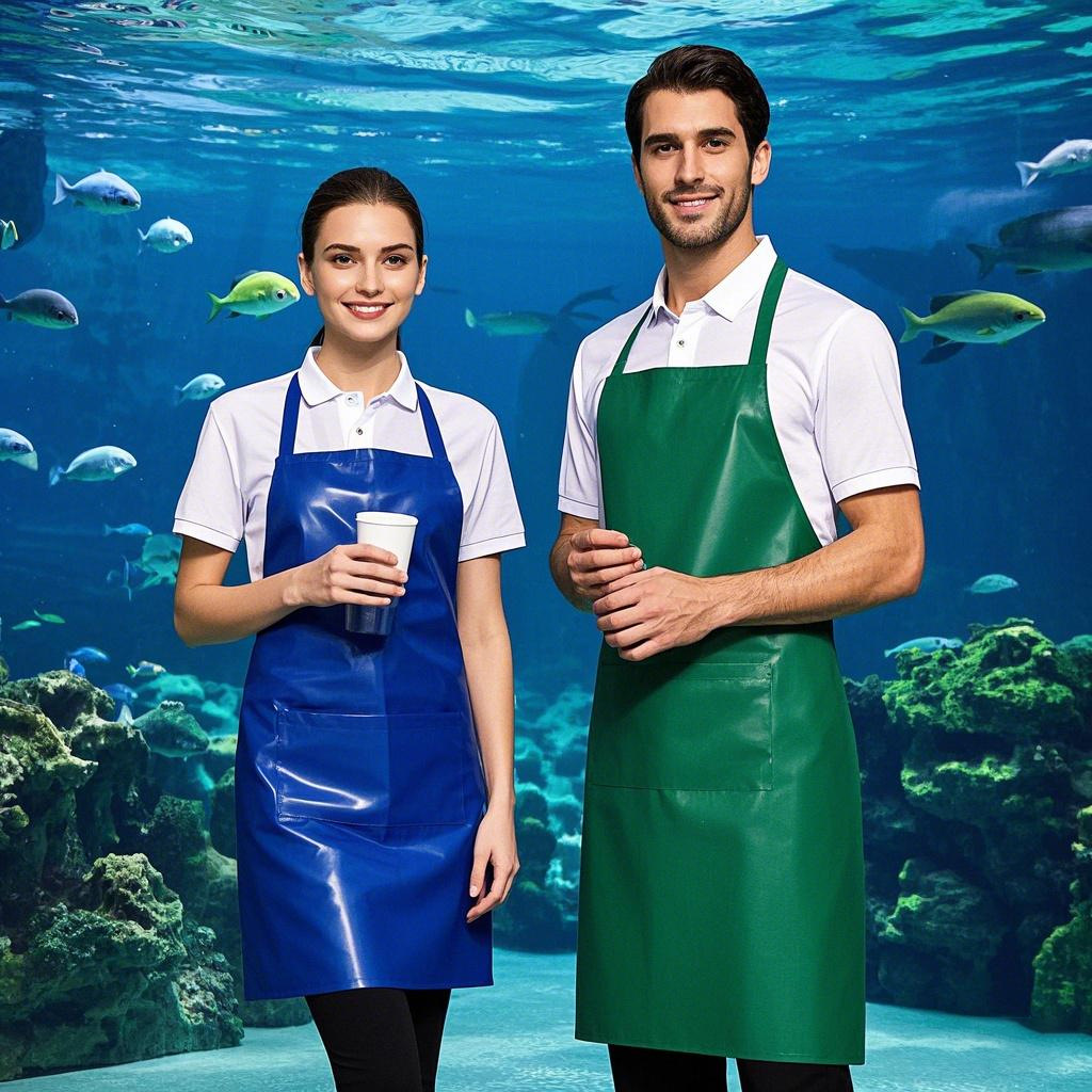 PVC 두꺼운 내마모성 앞치마 방수 오일과 알칼리 저항성 검은 색과 빨간색 복합 허리 남성과 여성의 노동 보호 작업 작업장 가공