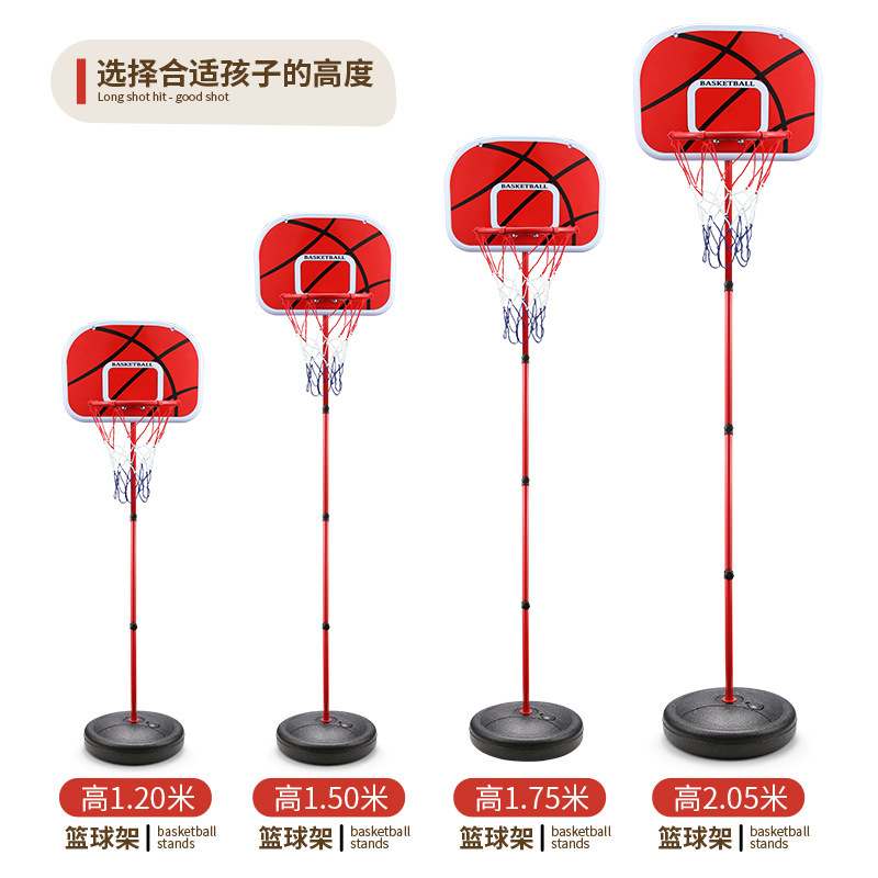 Soporte de baloncesto para niños que se puede levantar, canasta de estación doméstica, soporte de baloncesto de tiro para bebés móvil interior de jardín de infantes