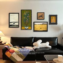 张小画法式复古客厅组合装饰画感沙发背景墙挂画小众艺术壁画