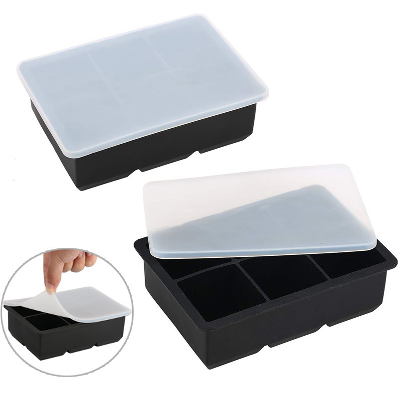 Molde de cubo de hielo de silicona molde de hockey sobre hielo 4 rejilla 4 Bola 6 rejilla 6 Bola 8 rejilla 8 bola caja de hielo cuadrado redondo cubo de hielo molde