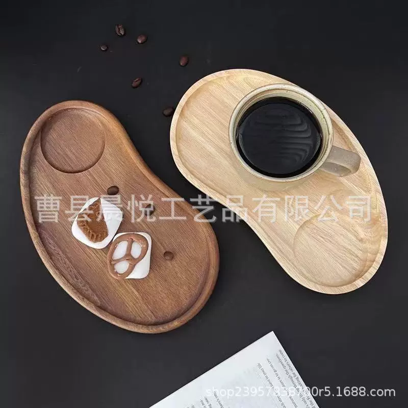 创意木制早餐盘干果甜品盘异形托盘下午茶点心托盘酒店木制餐盘