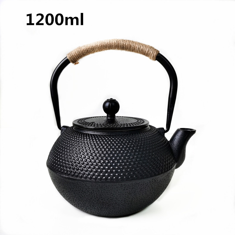 Estufa té hirviendo tetera de hierro fundido juego de té estilo japonés olla de hierro de cerdo olla de haz olla de gran altura tetera traje al por mayor