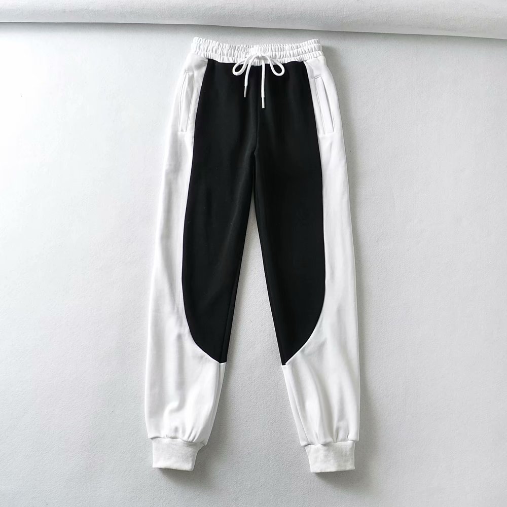 elastic waist color matching sports pants  NSAM30508