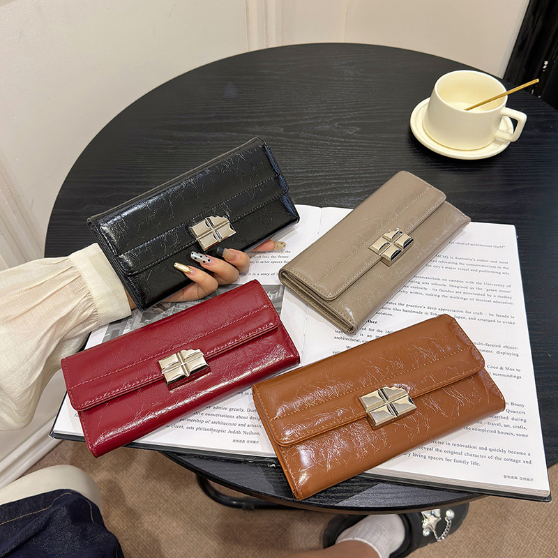 Elegant Multi-Slot RFID Blocking Women's Long Wallet – Stylish & Spacious PU Leather Card Holder With Embossed Design, Perfect For Daily Use_voghion.com