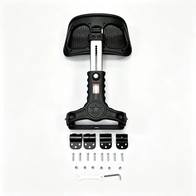 Foldable and retractable backrest for Electric car rear backrest - foldable-and-retractable-backrest-without-tail-rack-black