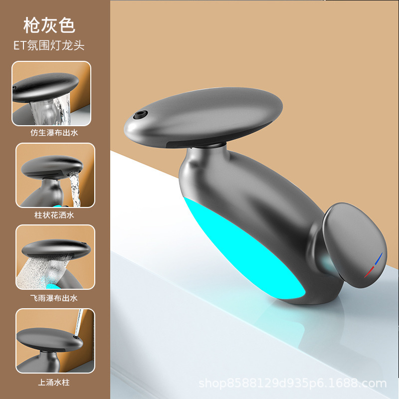 Baño lavabo grifo frío y caliente doble uso pingüino gabinete de baño de dibujo lavabo mesa de lavabo antifalentador boca