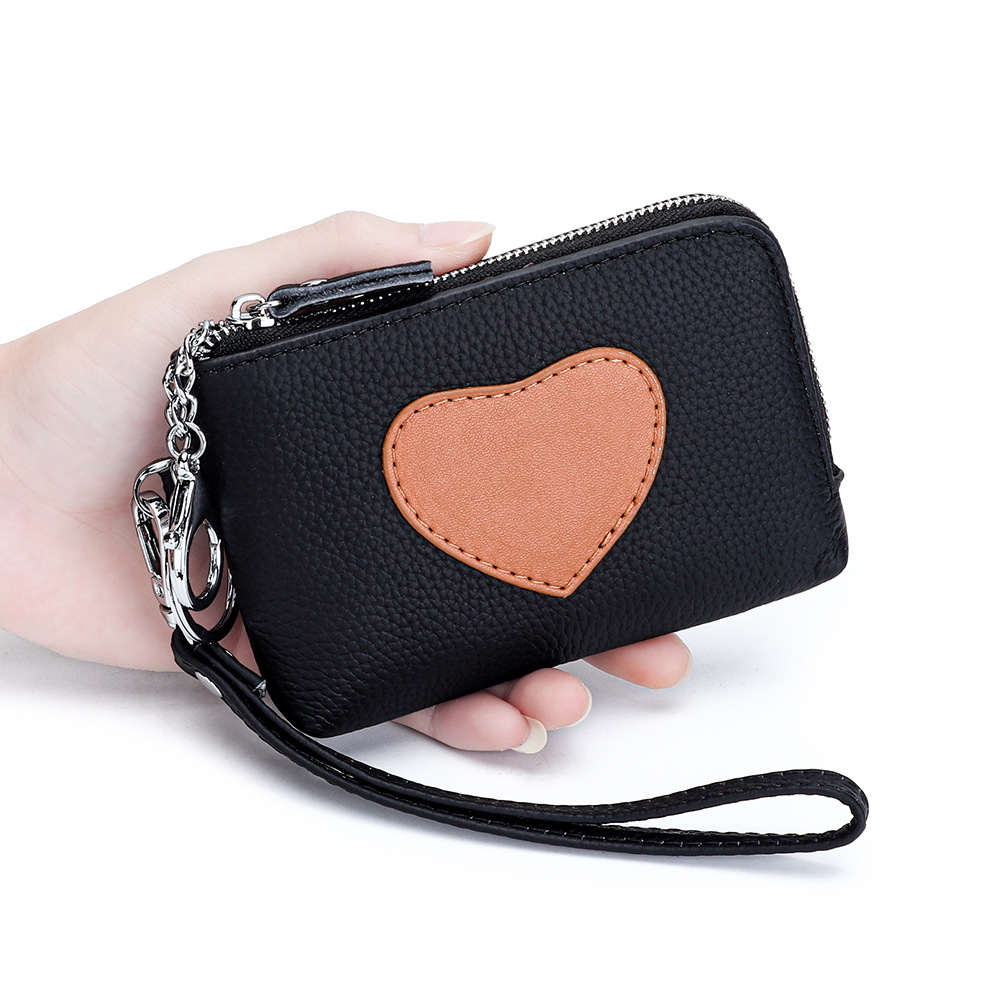 Genuine Leather Mini Compact Coin Purse 2025 New Arrival Cute Women's Handheld Zipper Wallet ID Card Holder - Thumbnail 2