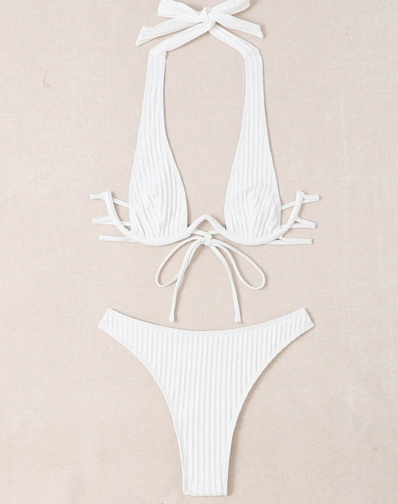 Women's Gender S, XL Size Women's Solid Color 2 Pieces Set Bikinis Swimwear