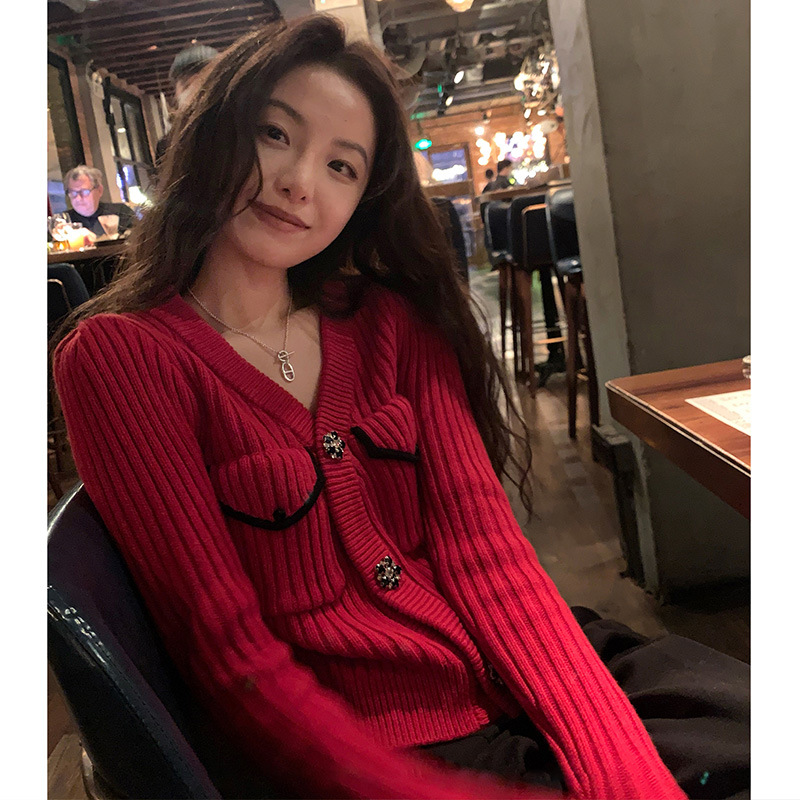 Red demi-season sweater