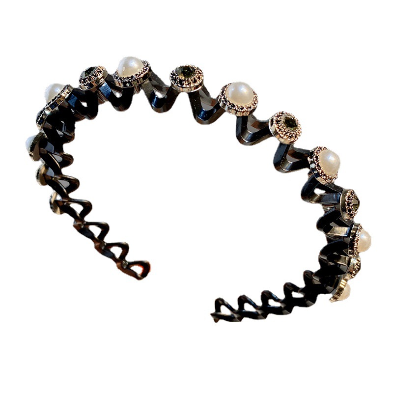 Diadema accesorios para el cabello al por mayor de las mujeres de estilo coreano rhinestone trébol pinza de pelo lindo lavado de cara pelo presionando antideslizante diadema dentada