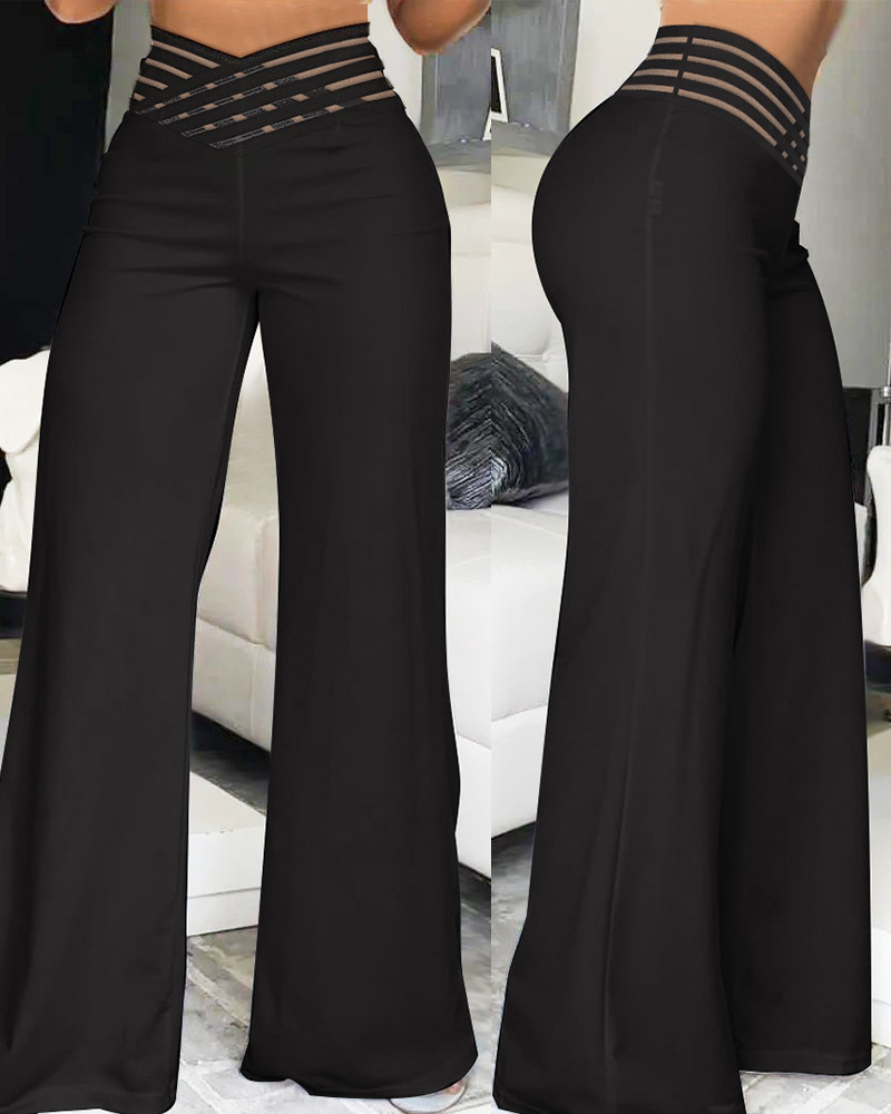 Women's Daily Street Casual Solid Color Full Length Wide Leg Pants display picture 5