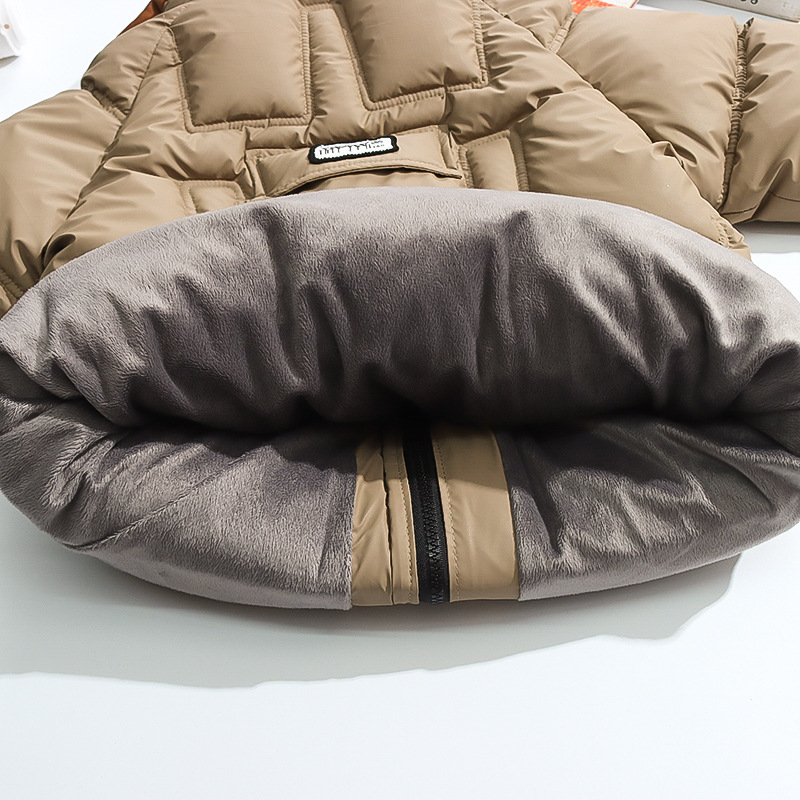 Varm vinterjacka för barn med huva och bomullsfoder_voghion.com