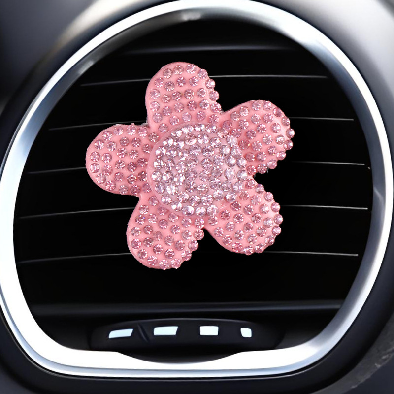 Comercio electrónico transfronterizo cerámica barro flores diamantes coche aire acondicionado salida de aire clip de aromaterapia decoración clip de perfume adorno