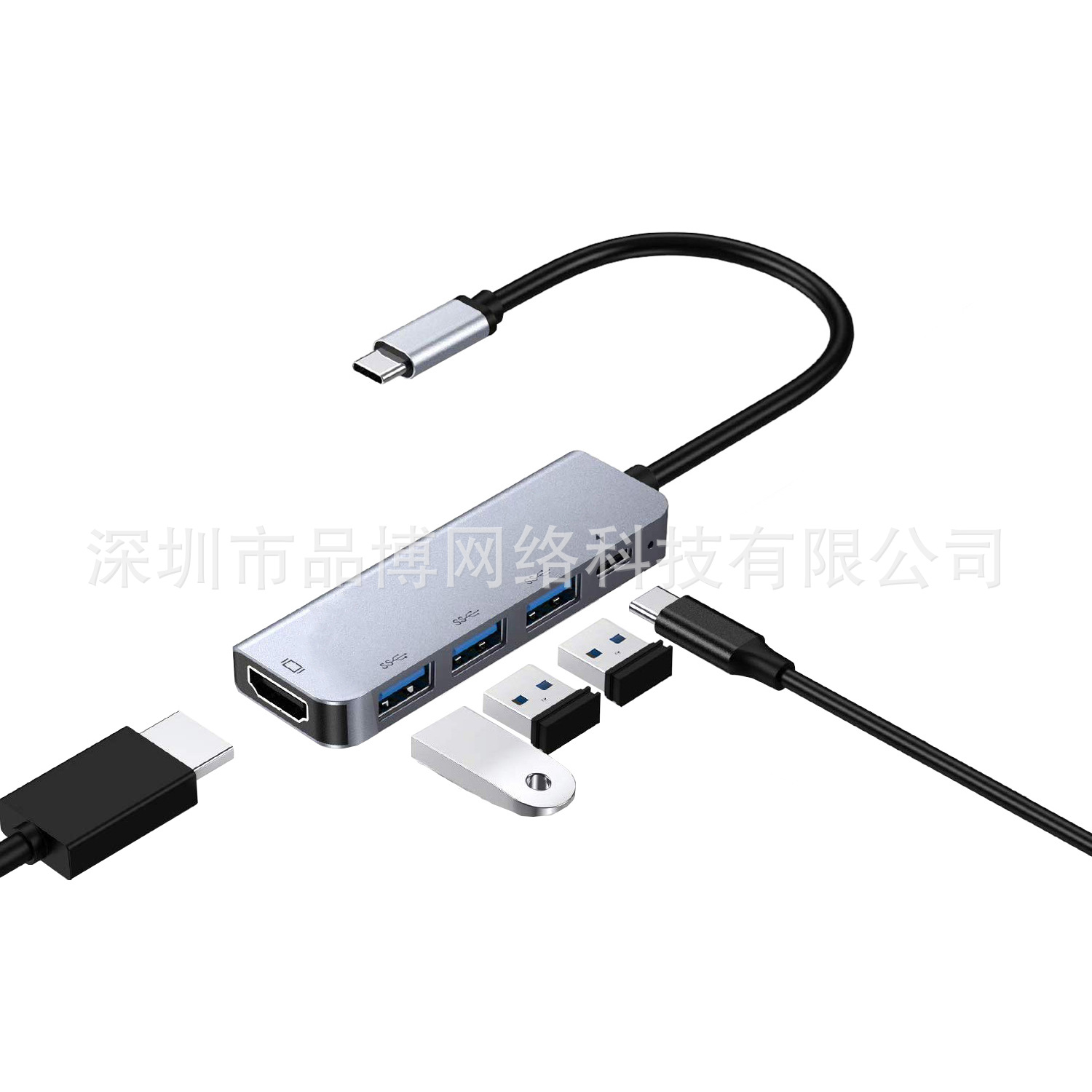 Estación de acoplamiento transfronteriza tipo c hubUSB3.0 hub HDMI proyector de pantalla 4k de alta definición PD100W