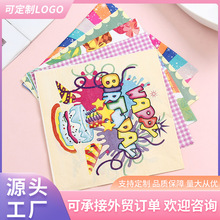 多花色多用途印花纸巾 新款时尚餐巾纸 卡通彩色印花餐巾纸