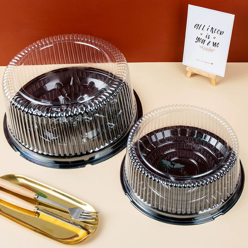 Panadería transfronteriza embalaje de bolso de plástico caja de embalaje de pastel redondo de 5.5 pulgadas - 8.8 pulgadas caja de pastel de cumpleaños caja de punto oeste