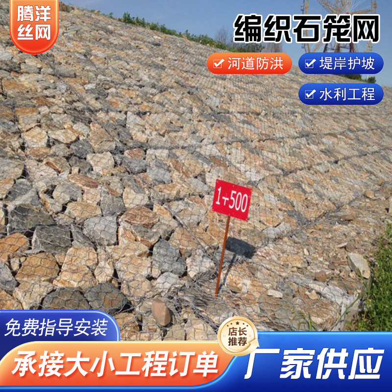 编织石笼网固滨石笼网防洪河道钢丝网笼包塑格宾石笼网圈地护栏