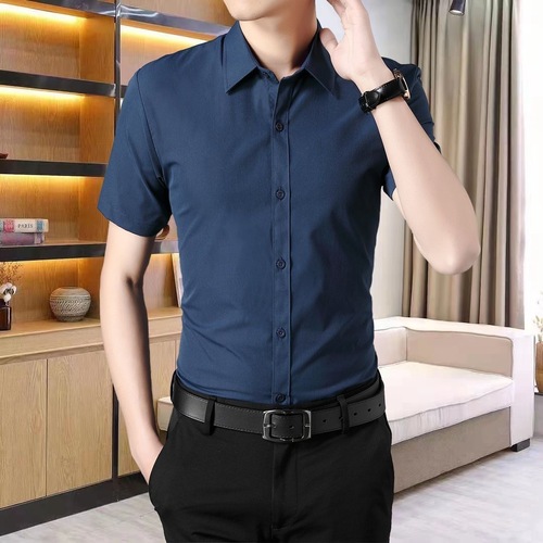 Summer thin men's short-sleeve white shirt workwear professional uniform stylish white dress shirt business casual formal attire