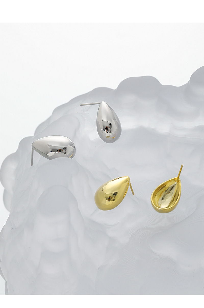 4g Weight 0.03µm Gold Plating Thickness 1 Pair 925 Sterling Silver Water Droplets Earrings