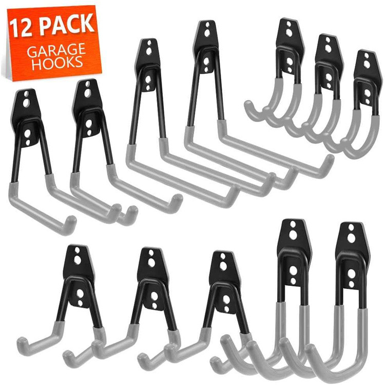 Garage hook 12 Pack utility hook Storage hook Heavy Duty Wall Mounted Garage Storage Rack Tool Storage