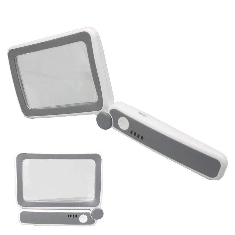 Портативное увеличительное стекло Meigonifei для чтения, портативное 10-светодиодное, 4-кратное увеличение