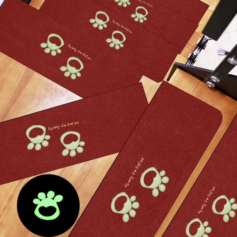 Светящийся коврик для лестницы от производителя, самоклеящийся напольный коврик без клея, бытовой коврик для лестницы из цельного дерева, можно разрезать