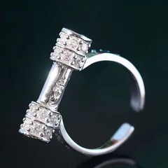 Thailand retro Azanyou white mine popular bird diamond ring women's silver-plated women's open adjustable ring bracelet