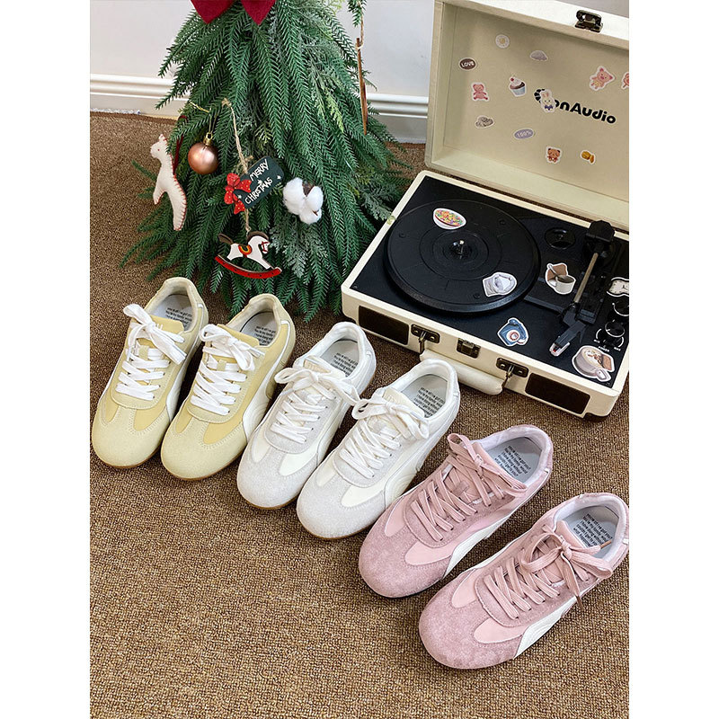 2025 Spring New Korean Style Retro Lace-Up Low-Top Flat Casual Shoes Women's Training Shoes Versatile Sports Women's Shoes