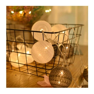 LED гирлянда из cottonball, тёплый белый свет, питание от батарей или сетевой, 4/6 см, длина 2–3 м, 10/20 головок