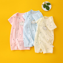 婴儿连体衣纯棉夏季薄款短袖新生儿衣服a内衣宝宝哈衣睡衣爬爬服