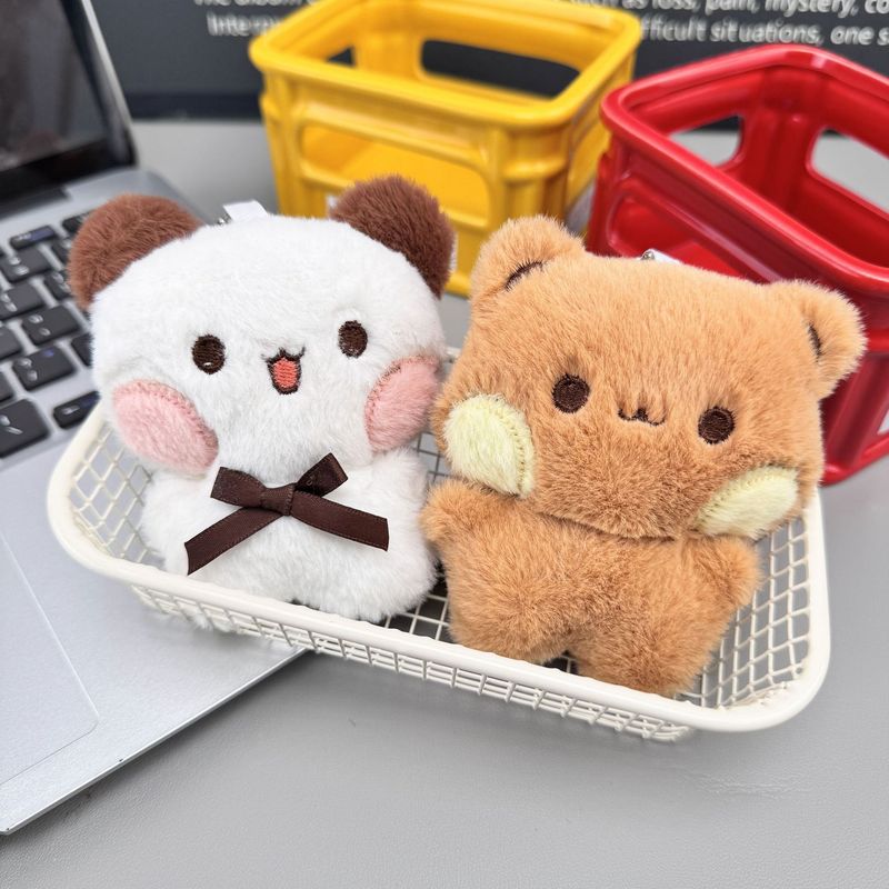 Popular One-Piece Two-Piece Plush Doll Pendant Cute Squeaky Bear Couple Bag Keychain Pendant