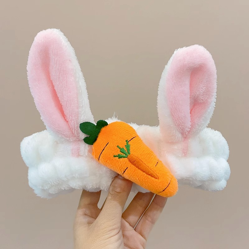 Ciervo blanco mismo estilo oso cara lavado banda de pelo máscara facial especial diadema antideslizante presión banda de pelo todo partido horquilla tocado