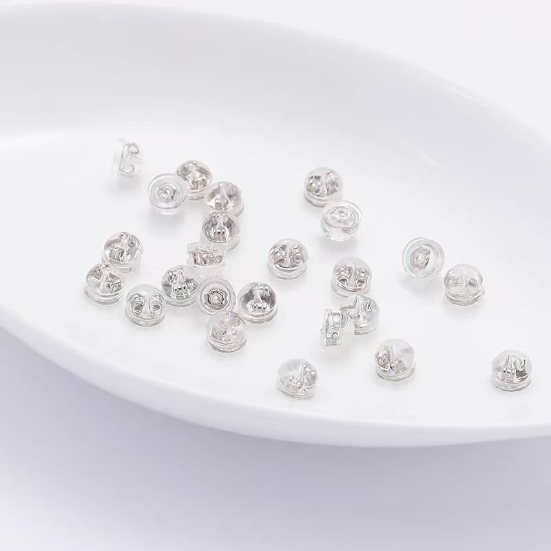 Diameter 5mm Jewelry Making Size 1 Pair Diameter 5mm 925 Sterling Silver Silica Gel Ear Nuts Earring Accessories