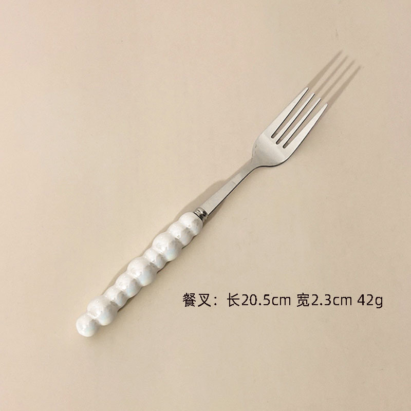 クロスボーダークリエイティブセラミックハンドルナイフ、フォーク、スプーン、高価値ステンレス洋食ナイフ、スプーン、フォーク、デザートスプーン4点セット|undefined