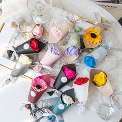 Mini Fresh and Clean Flower Bouquet Exquisite Roses Sunflowers DIY Gift Set Compatible with Wedding and Celebration Bouquets Holiday Gifting