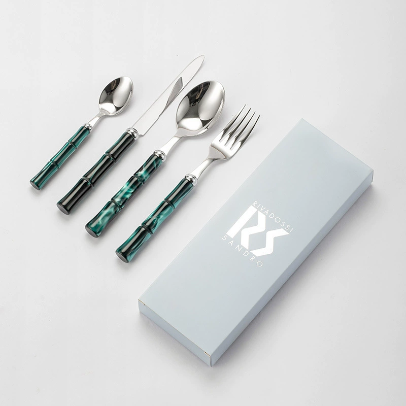 Итальянский импортный нож и вилка, посуда Rivadossi, легкая Роскошная Высококачественная креативная ложка из нержавеющей стали в западном стиле, Бамбуковая ложка, подарок