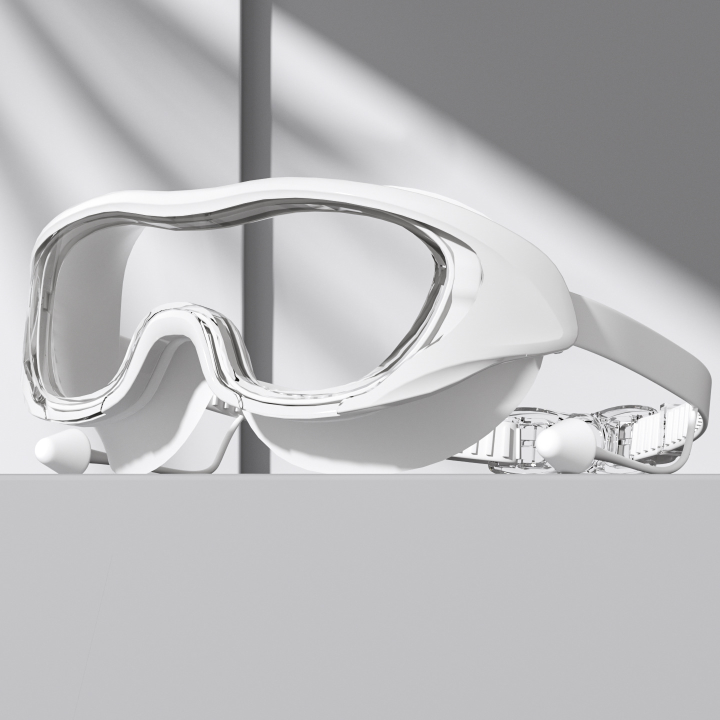 Set de Gafas y Gorro de Natación de Marco Grande PC y Silicona Antivaho e Impermeable para Adultos