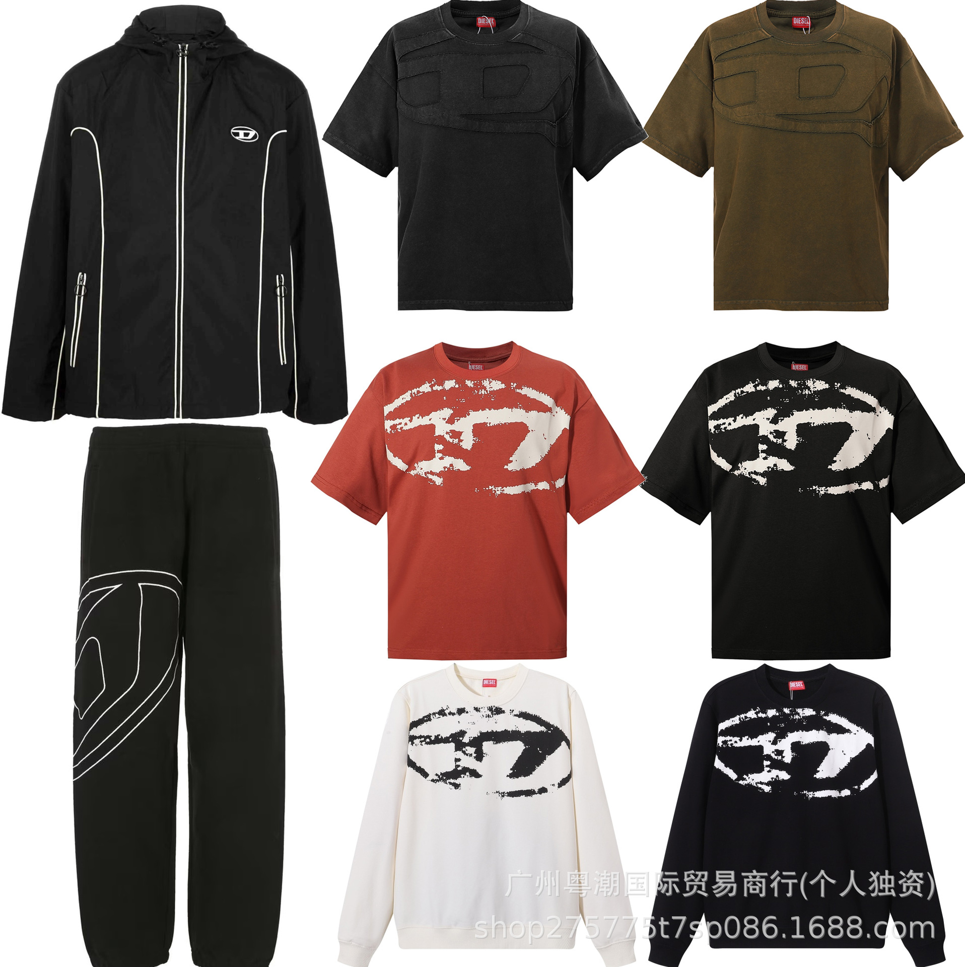【High Quality】Foreign Trade In-Stock Di Sai Men's Trendy Brand Loose Fashion Casual Simple Jacket and Sweatpants